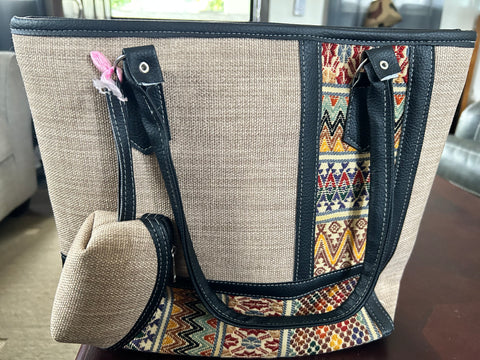 “L” Embroidered Handbag